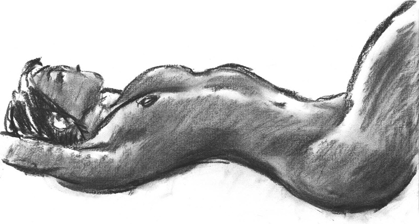 nude female charcoal